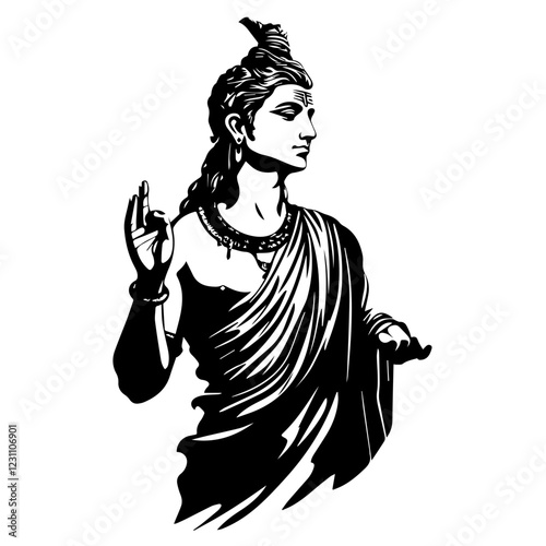 Lord Buddha Silhouette for Yoga, Meditation, and Zen Themes