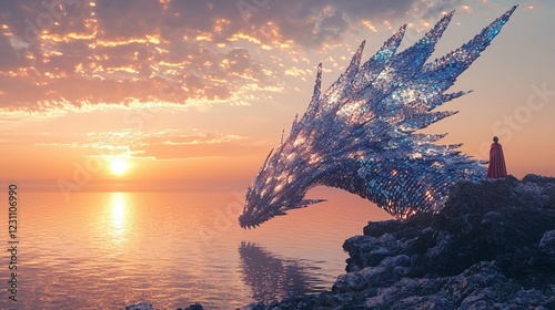 Sunset Dragon: Fantasy Seascape photo