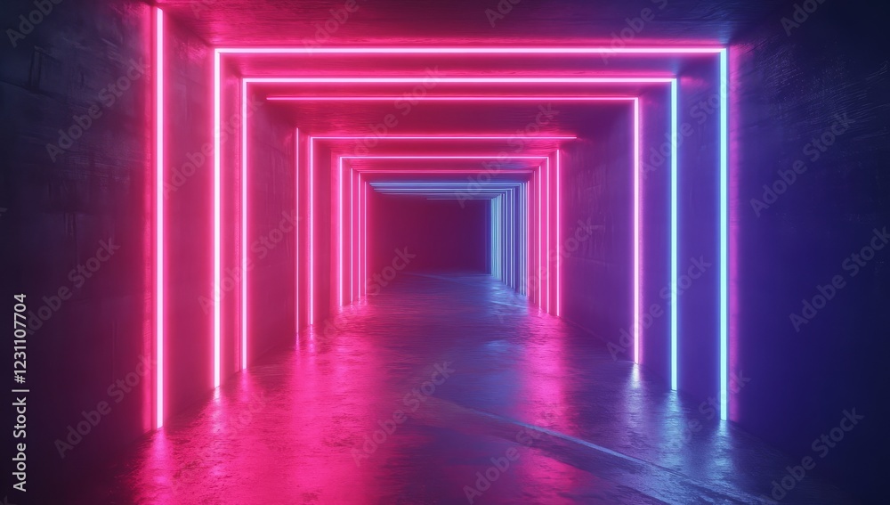Dynamic abstraction of a tunnel filled with glowing colors. Dynamic abstraction of a tunnel filled with glowing colors.