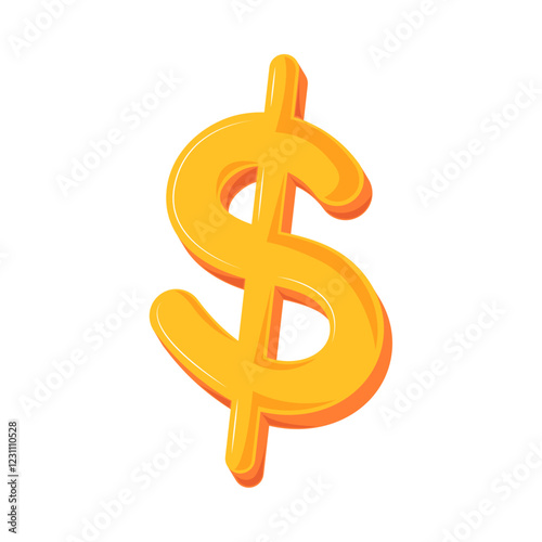 Golden dollar sign financial symbol