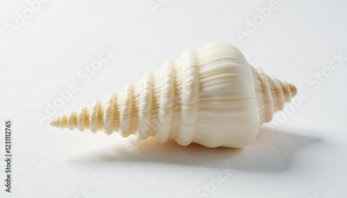 Razor shell with grooves on a white background, whiteshell, , grooved shell