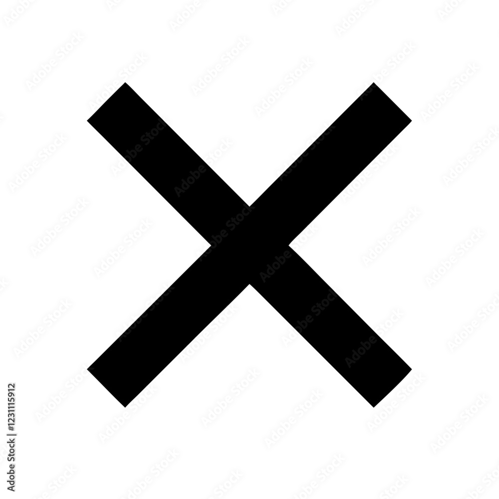 Cross Mark Vector Icon – Error & Rejection Symbol Cross Mark Vector Icon – Error & Rejection Symbol