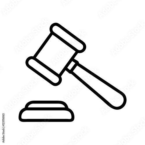 Gavel Vector Icon – Law & Justice Symbol