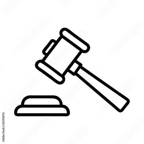 Gavel Vector Icon – Law & Justice Symbol