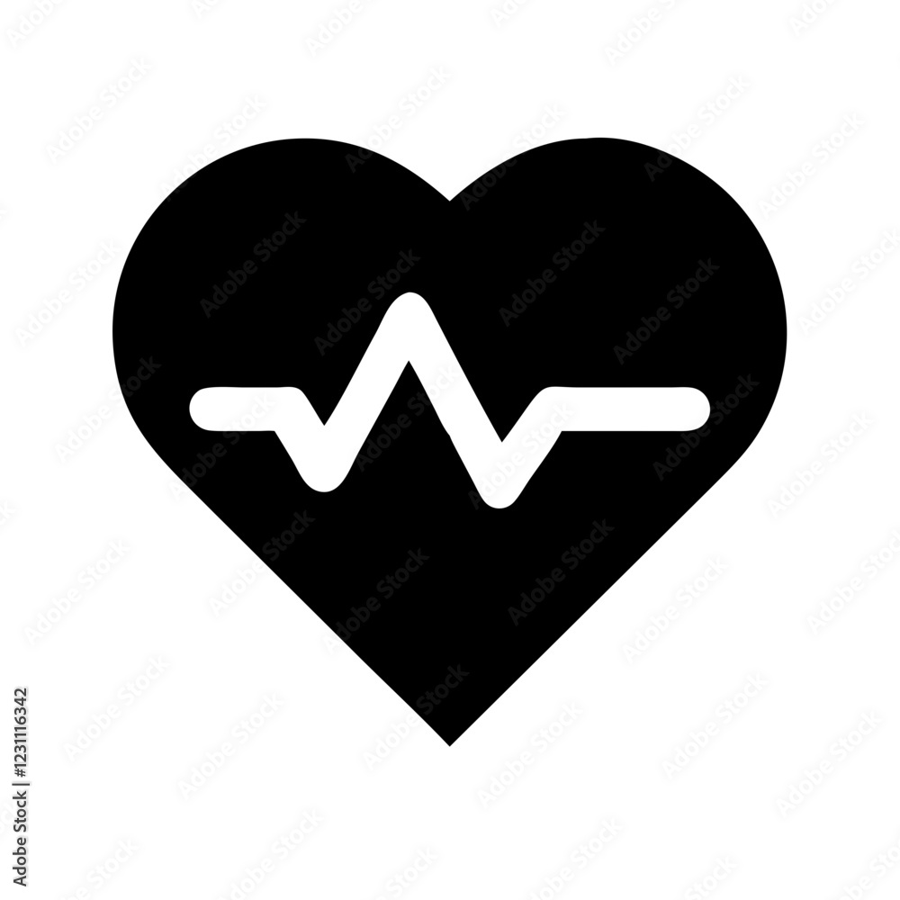 Heart Beat Vector Icon – Vital Sign & Health Monitoring Symbol Heart Beat Vector Icon – Vital Sign & Health Monitoring Symbol