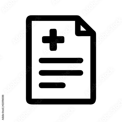 Medical Report Vector Icon – Health & Diagnosis Documentation Symbol