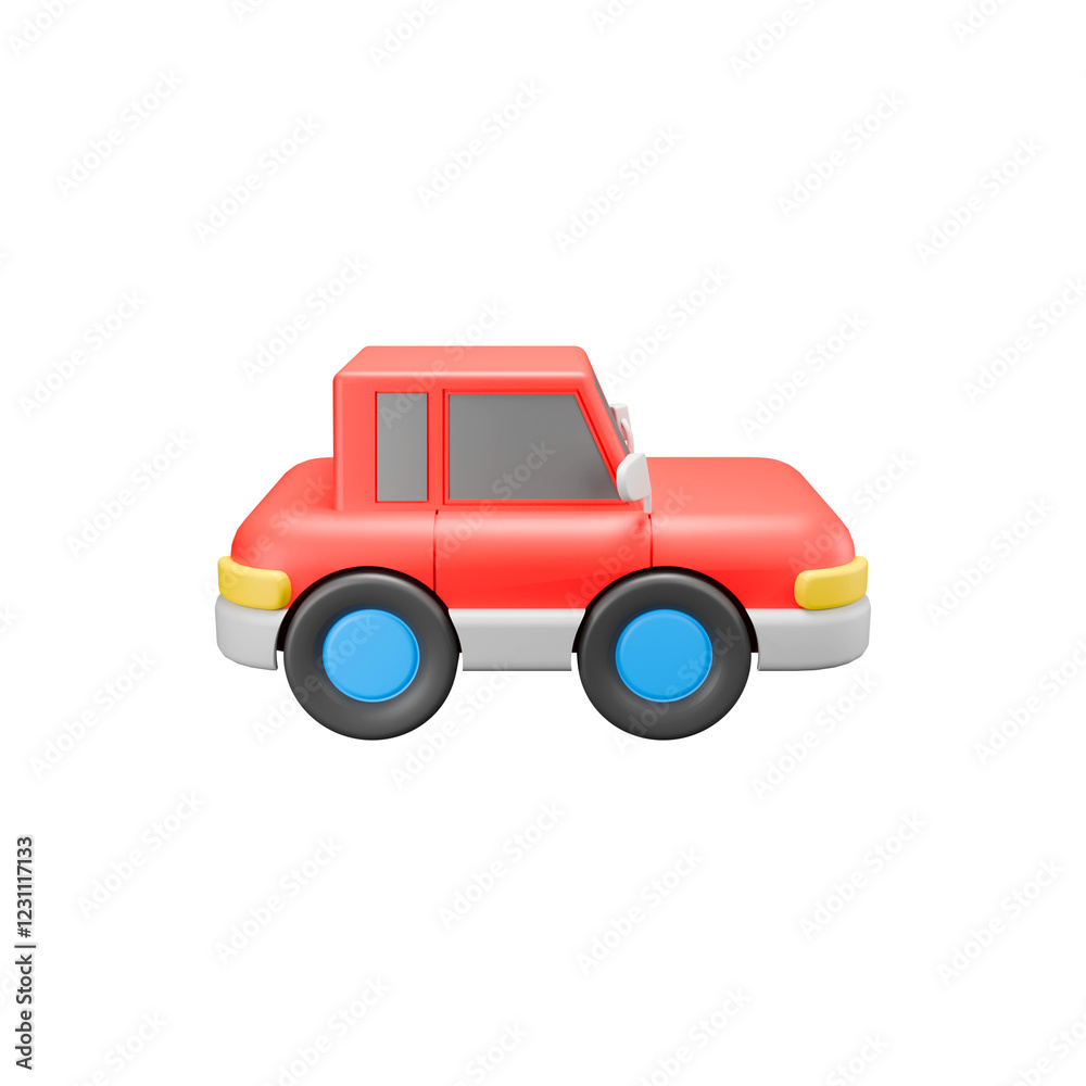 a 3d illustration of red toy car a 3d illustration of red toy car