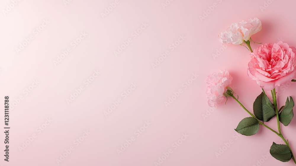 Fototapeta premium Pink flowers on a pink background
