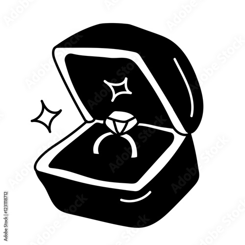 Wedding ring. vector doodle illustration