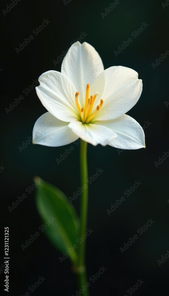 single white bloom on a straight vanilla stick, white, bloom single white bloom on a straight vanilla stick, white, bloom