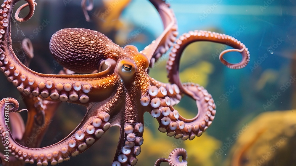 A Mesmerizing Glimpse of an Octopus in Its Element. This highly intelligent and adaptable marine creature, with its eight flexible tentacles and unique ability to change color A Mesmerizing Glimpse of an Octopus in Its Element. This highly intelligent and adaptable marine creature, with its eight flexible tentacles and unique ability to change color