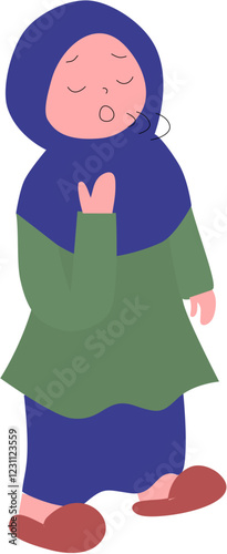 Girl hijab feel depress illustration