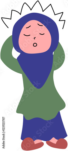 Girl hijab feel depress illustration