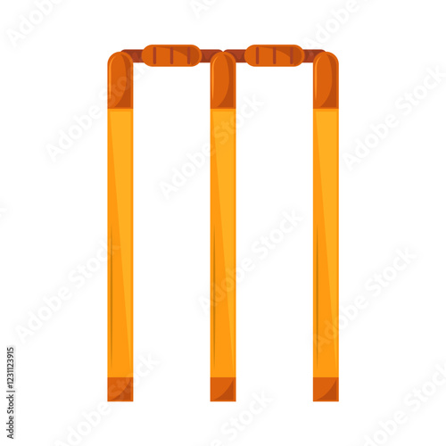 Cricket stumps and bails wicket illustration