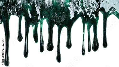 Dripping green slime with transparent background creating a spooky scene