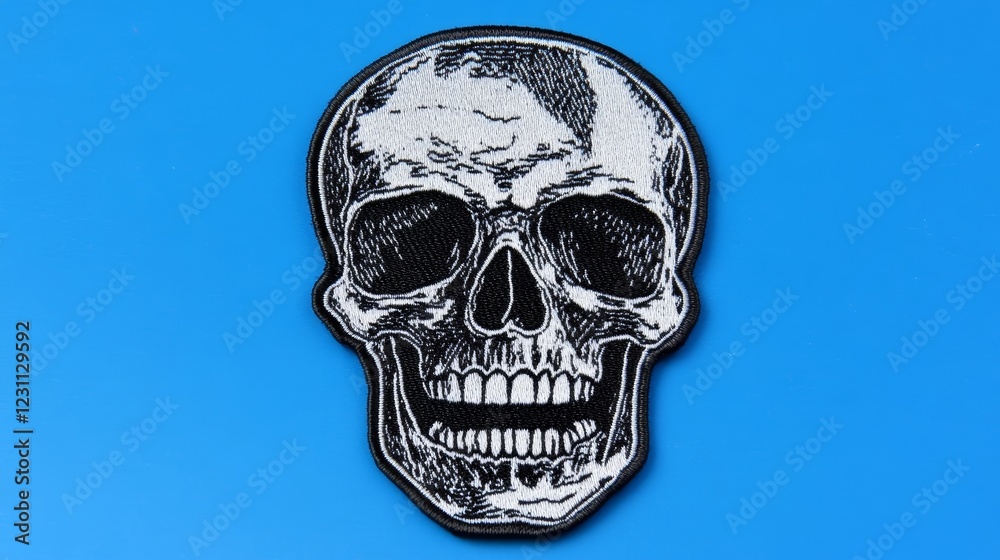 Fototapeta premium Patch with a skull Accessory for bikers motorcyclists rockers metalheads punks Rocknroll