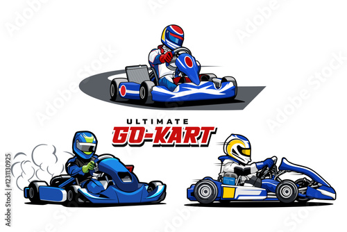 go kart race ultimate illustration design vector art