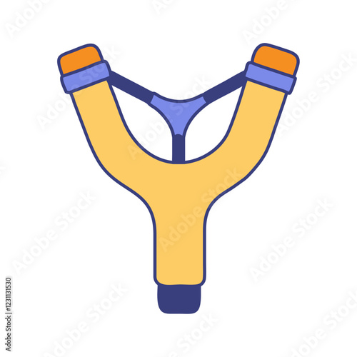 Wooden slingshot classic toy illustration