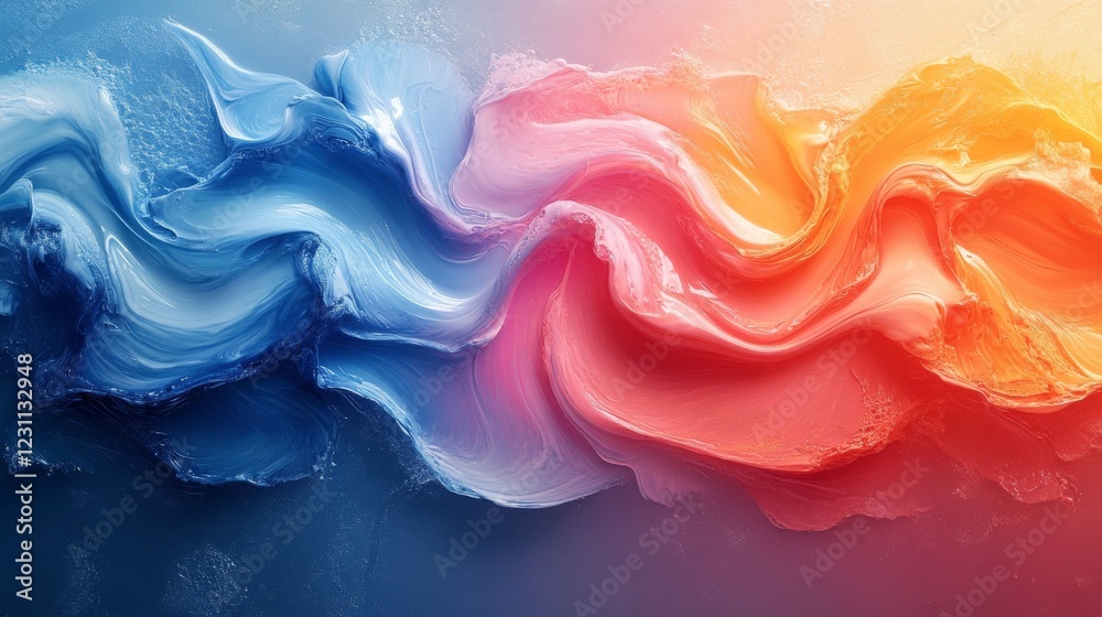 Vibrant Swirls of Liquid Paint in Abstract Colorful Symphony Vibrant Swirls of Liquid Paint in Abstract Colorful Symphony