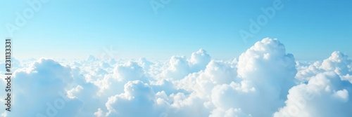 A vast expanse of white clouds stretches across the pale blue sky, sky, stretching, clouds