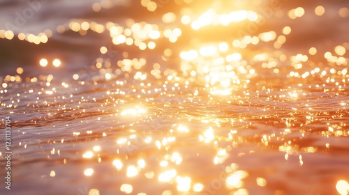 Golden Sunlight Sparkling on Water Surface