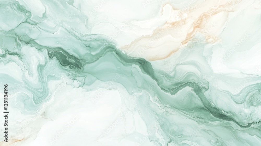 Abstract fluid art background with swirling shades of green and hints of gold creating a calming effect Abstract fluid art background with swirling shades of green and hints of gold creating a calming effect
