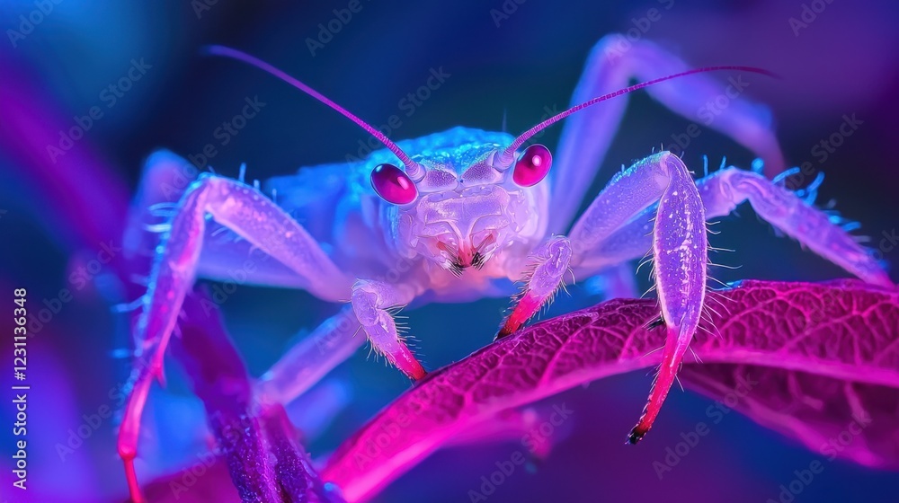 Fototapeta premium Close-Up of a Colorful Insect with Vibrant Features and Background