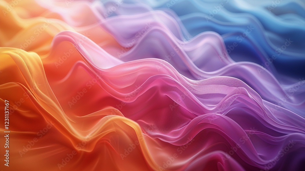 Obraz premium カラフルな波の抽象アニメーション7