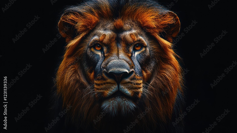 Majestic Lion Portrait: A Study in Power and Grace Majestic Lion Portrait: A Study in Power and Grace