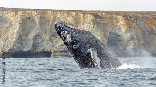 A whale is jumping out of the water. Generative AI