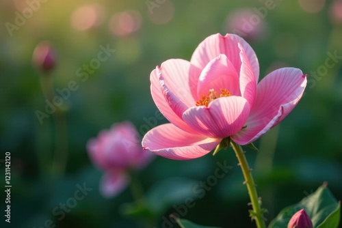 Soft pink petals unfurl from a bud, releasing sweet fragrance, colorful flowers, spring bloom, flower blossoms