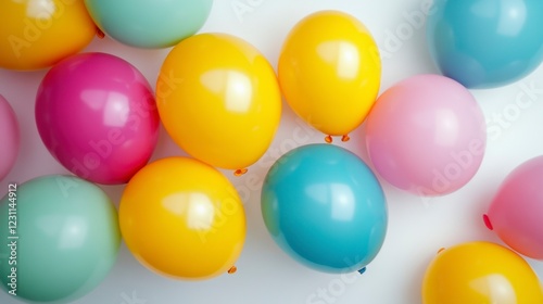 Wallpaper Mural Colorful Balloons on White Background for Celebration Decor Torontodigital.ca