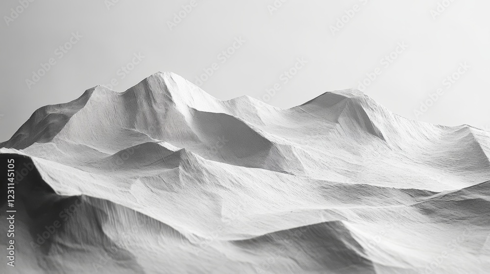 Fototapeta premium Bend shapes like sheets of paper or mountain tops