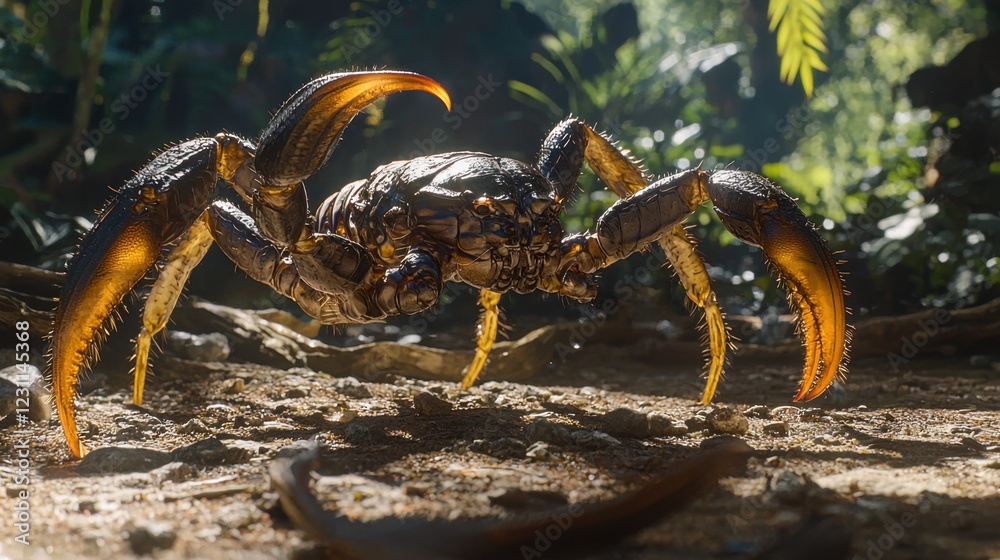 Detailed Macro Image of a Majestic Crab in a Tropical Environment Detailed Macro Image of a Majestic Crab in a Tropical Environment