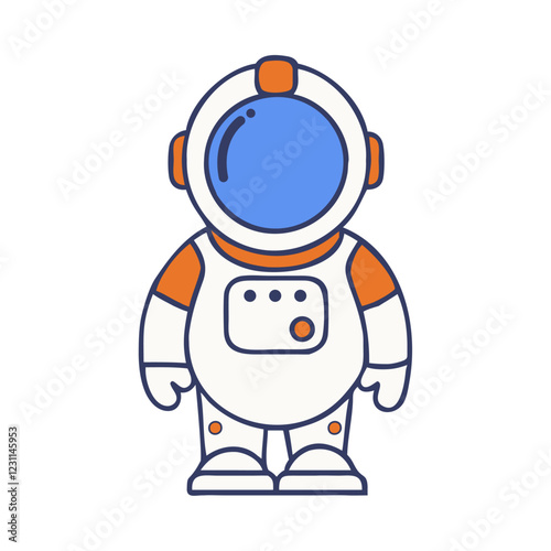 Cartoon astronaut floating in space illustration