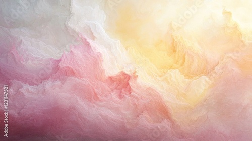 Dreamlike Pastel Cloudscape: A Serene Abstract Painting