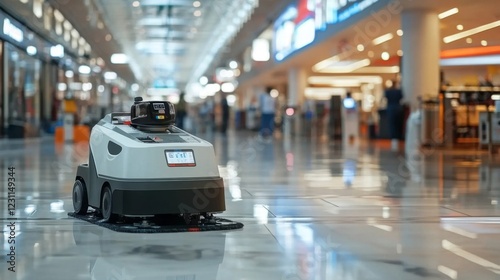 Wallpaper Mural Automated Cleaning Robot in Modern Shopping Mall Interior Torontodigital.ca