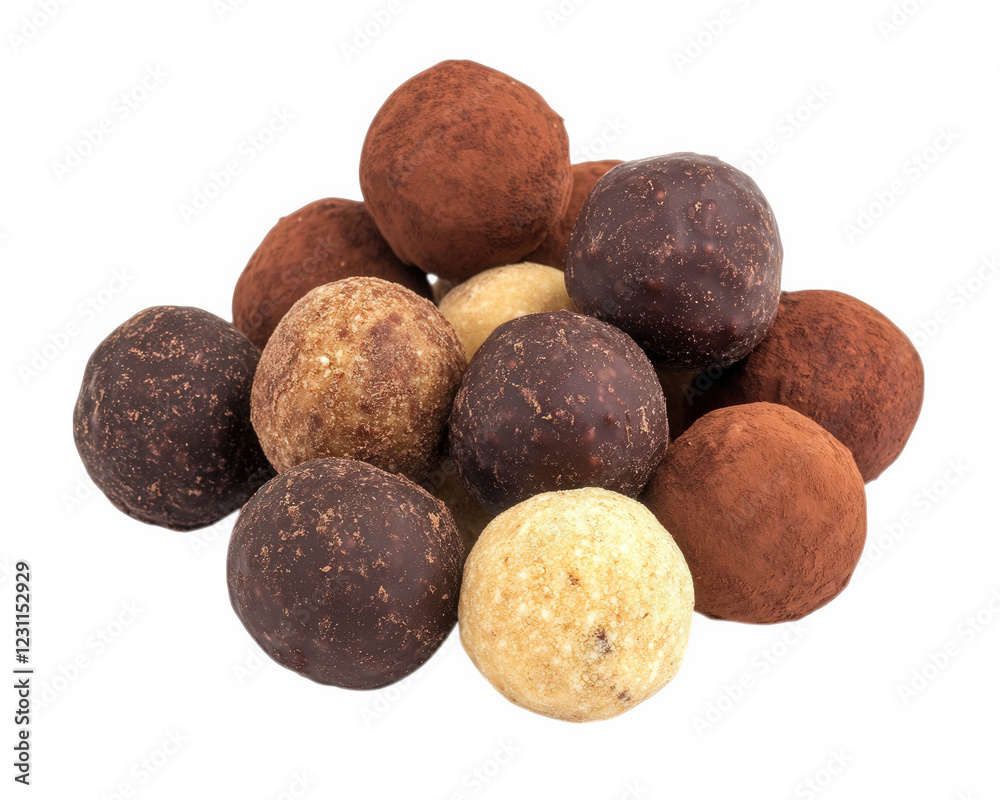 Delicious chocolate truffles in various flavors, showcasing mix of dark, milk, and white chocolate. Perfect for dessert lovers and special occasions Delicious chocolate truffles in various flavors, showcasing mix of dark, milk, and white chocolate. Perfect for dessert lovers and special occasions