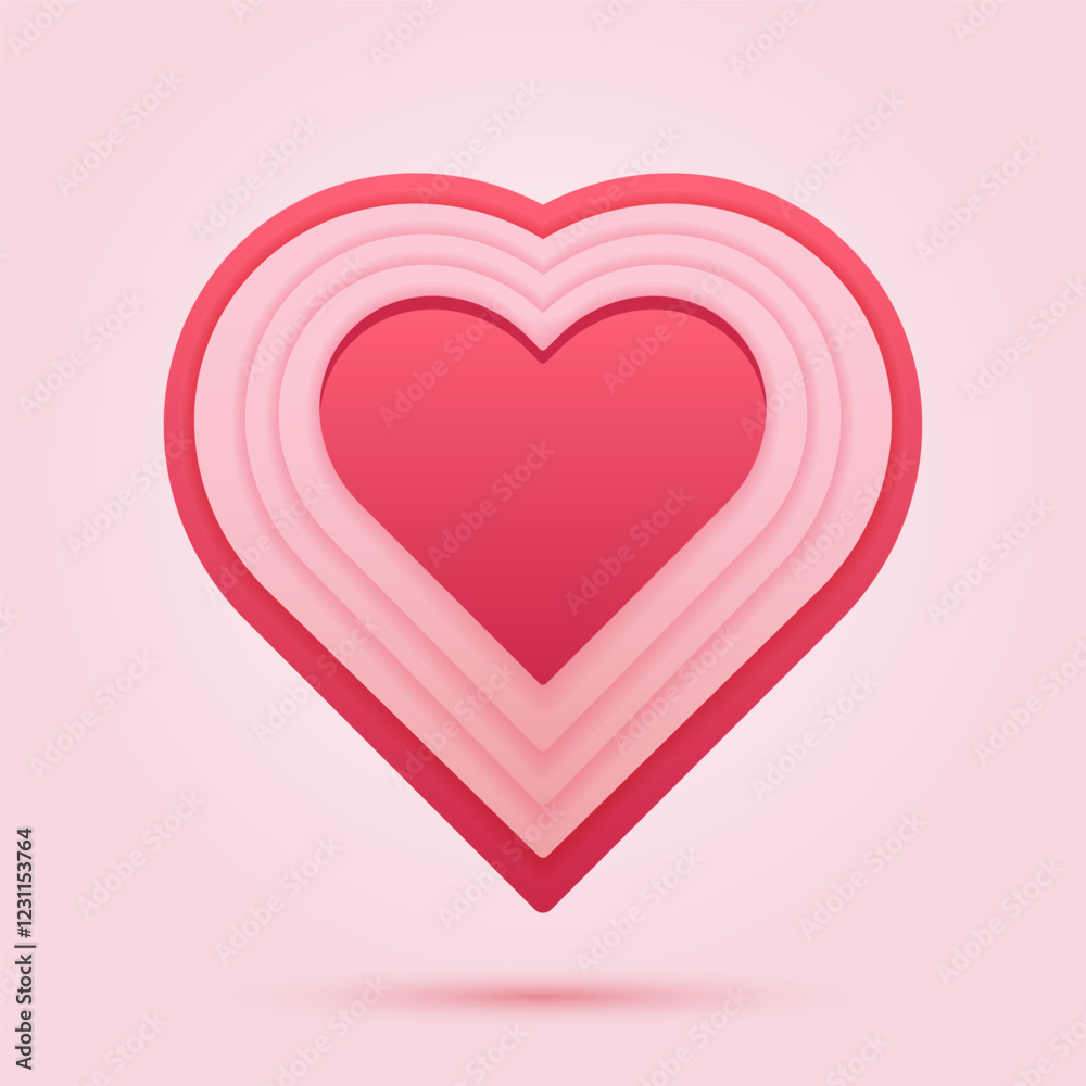Heart shape pink icon or romantic love symbol Heart shape pink icon or romantic love symbol