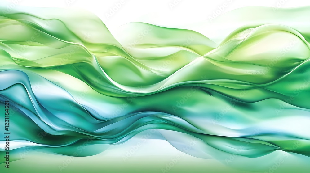 Obraz premium abstract green flowing waves background - abstract backgrounds