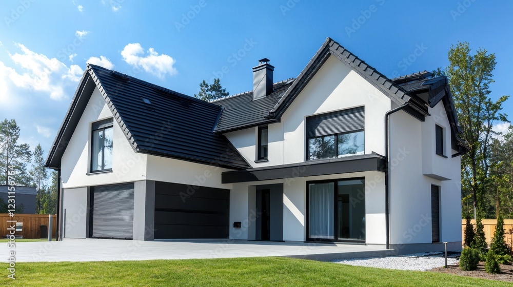 Modern Residential Home with Unique Architecture and Landscaping Modern Residential Home with Unique Architecture and Landscaping