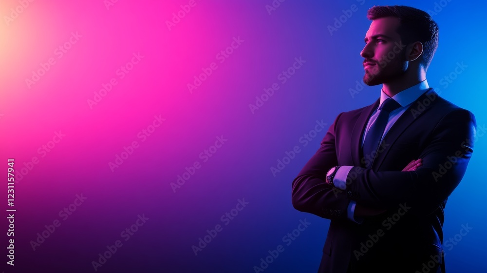 Confident businessman in formal attire, a portrait of determination, professionalism and success in the corporate world Confident businessman in formal attire, a portrait of determination, professionalism and success in the corporate world