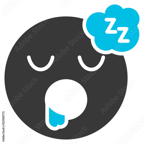 Deep Sleep Glyph Blue Grey Icon