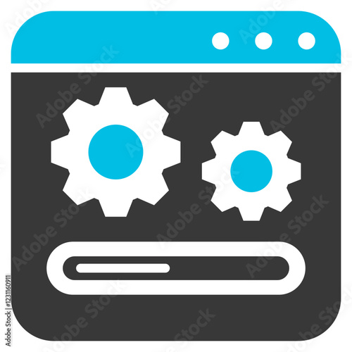 Software Update Glyph Blue Grey Icon