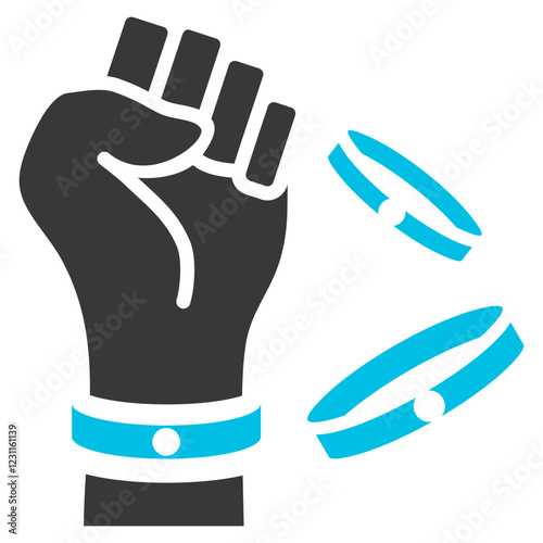 Wristband Glyph Blue Grey Icon