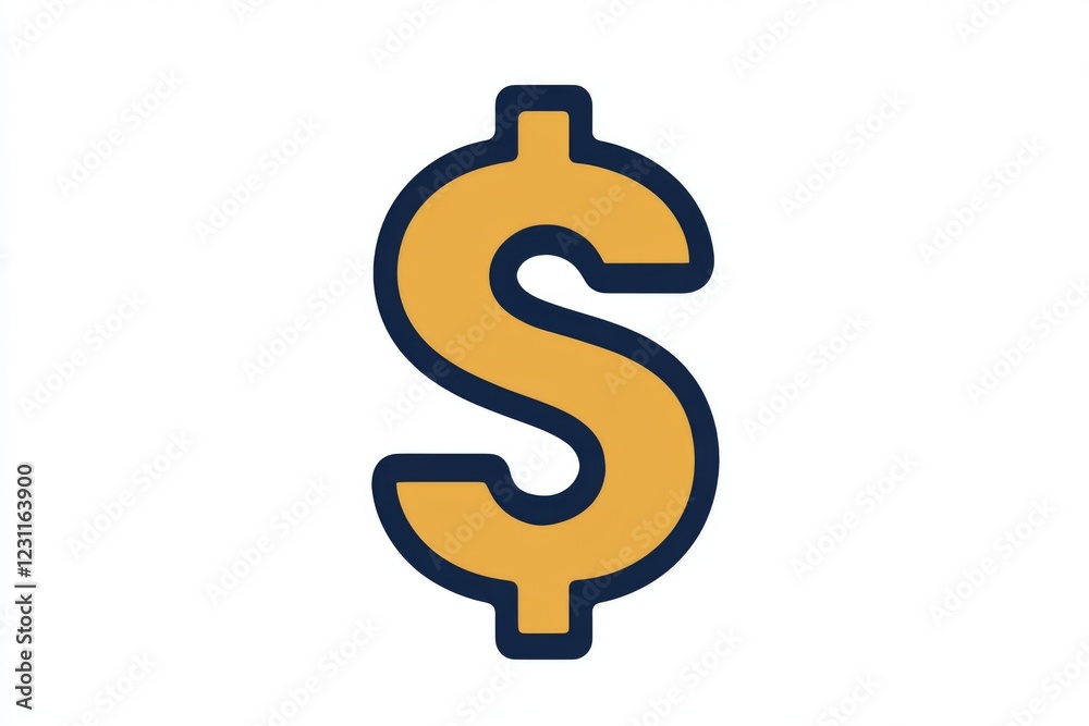 Stylized dollar sign icon in orange tones with a clean design Stylized dollar sign icon in orange tones with a clean design