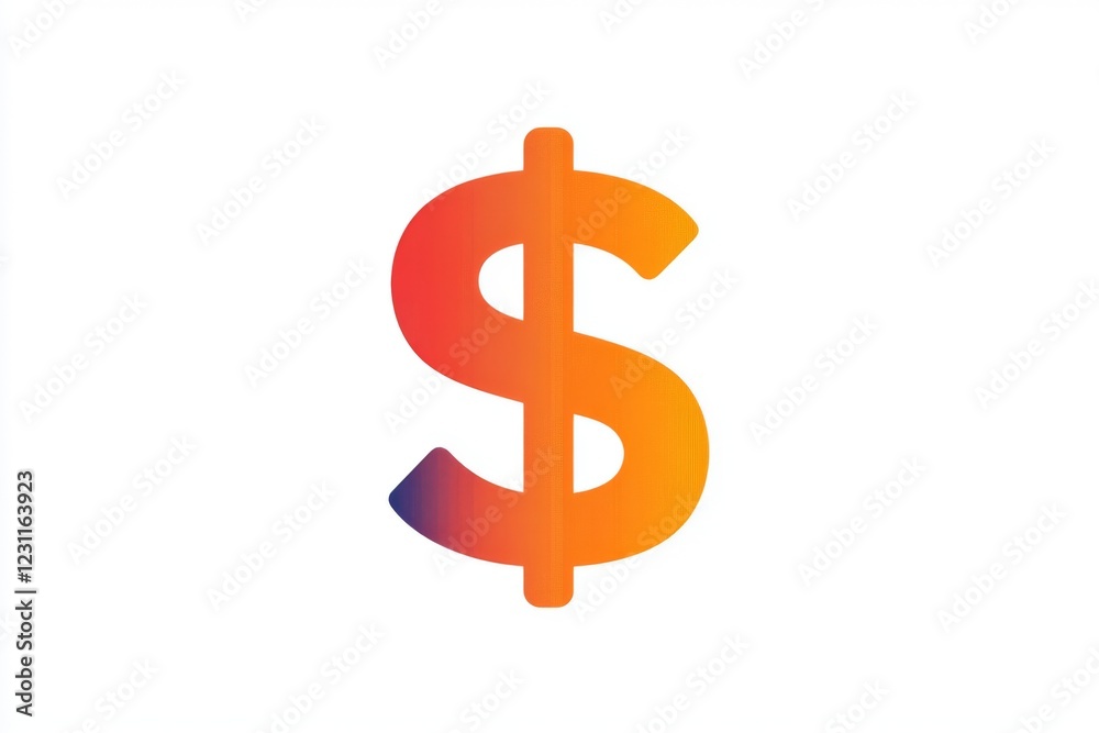 Vibrant orange dollar sign icon with a gradient effect Vibrant orange dollar sign icon with a gradient effect