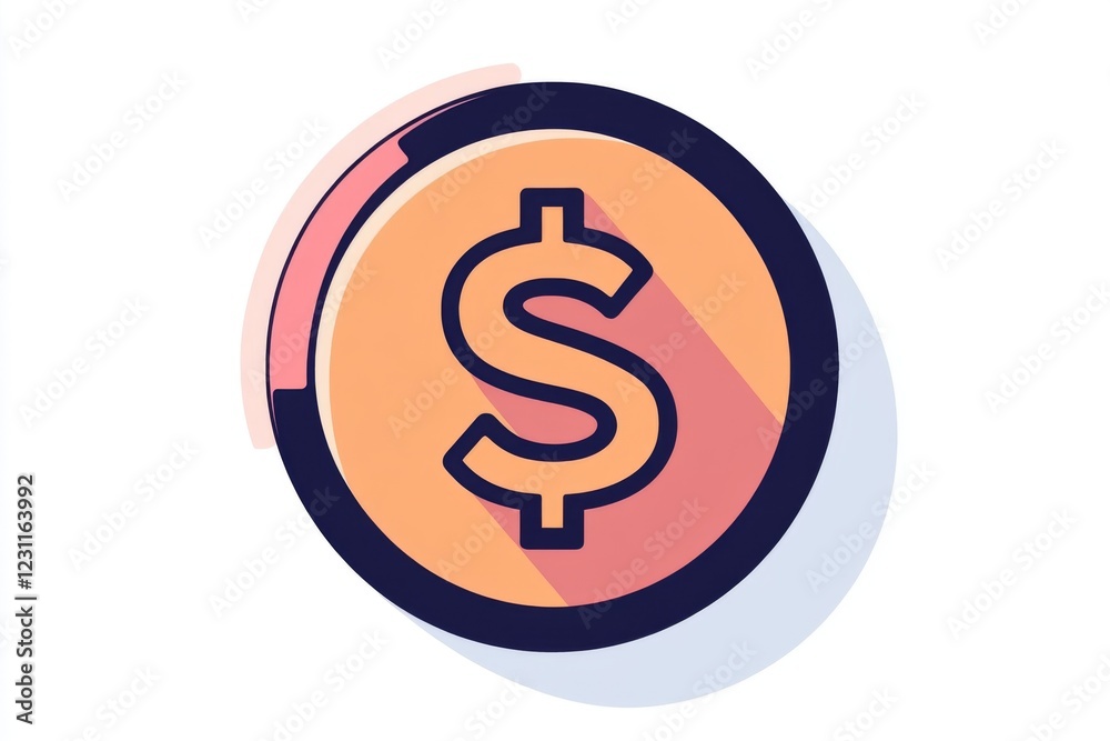 Modern circular dollar sign icon in orange with a sleek gradient Modern circular dollar sign icon in orange with a sleek gradient