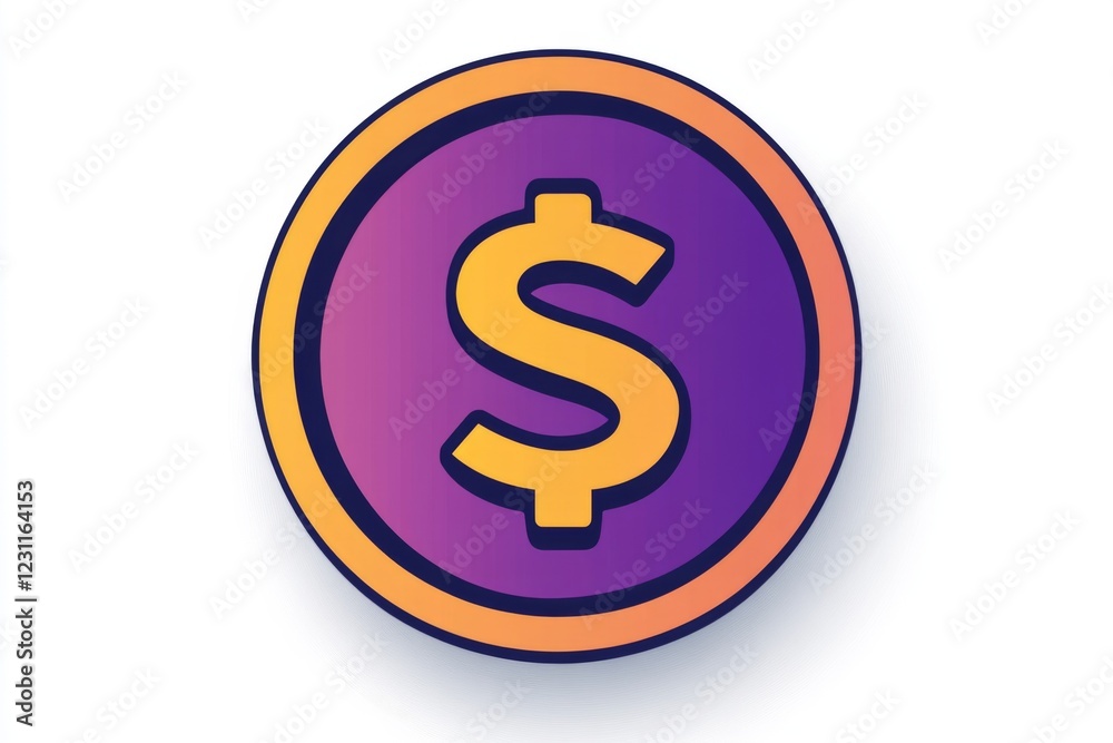 Modern gradient dollar sign with colorful abstract elements Modern gradient dollar sign with colorful abstract elements