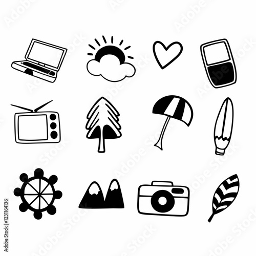 set of icons for travel